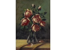 Ismeretlen festő : Rózsák vázában