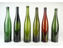 Régi hat darab zöld üveg sörösüveg 34 cm