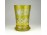 Antik vastag falú sárga csiszolt üveg pohár