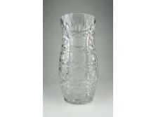 Vastag falú csiszolt kristály váza 25 cm
