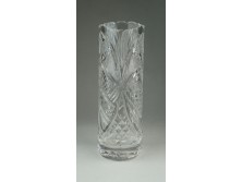 Csiszolt üveg kristály váza 18 cm