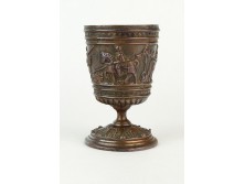 Antik bronzírozott öntöttvas kupa 11 cm