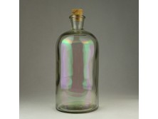 Régi irizáló literes patikaüveg 21 cm