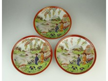 Régi japán mintás porcelán tányér 3 darab