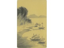 Ismeretlen festő : Vietnami kikötő