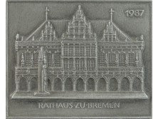Brémai tanácsháza fém fali plakett 1987
