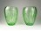 Art deco urán zöld francia üveg vázák 20 cm