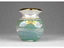 Kisméretű irizáló olasz kerámia váza 8 cm