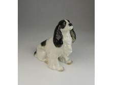 Régi jelzett porcelán spániel kutya 14 cm