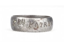 Antik feliratos fém gyűrű PRO PATRIA