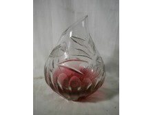Antik színezett csiszoltüveg váza