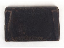 Antik fekete bőr brifkó pénztárca