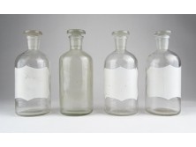 Antik patika üveg 4 darab egyforma 16.5 cm