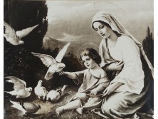 Régi Mária gyermekével fekete-fehér kép