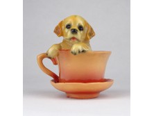 Kutyusos kávéscsésze miniatűr dísztárgy 9 cm