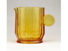Antik art deco borostyánsárga kisméretű üveg kiöntő