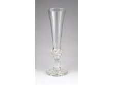 Talpas üveg váza szálváza 19.5 cm ~ 1940 körül