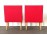 Retro design kisméretű piros klubfotel pár