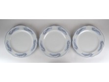 Antik halványkék szélű porcelán tányér 3 db