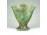 Hibátlan jelzett zöld iparművészeti kerámia váza 13.5 cm