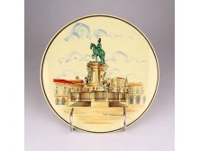 Portugál fali tányér József király lovasszobra 18 cm