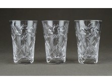 Csiszolt üveg stampedlis pohár 3 darab