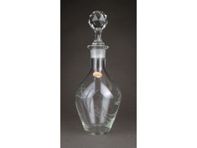 Régi jelzett Bohémia Glas cseh csiszolt dugós üveg 26 cm