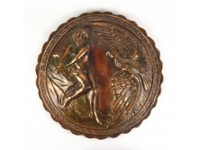 Régi Atlasz és Prométheusz bronzírozott fém plakett 32 cm