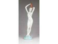 Régi Aquincum porcelán női akt 23 cm