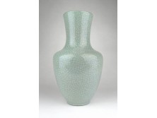 Jelzett art deco Karlsruhe majolika váza ~1950 