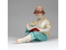 Kispesti porcelán olvasó fiú figura 10.5 cm