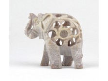 Faragott szerencsehozó márvány elefánt szobor