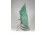 Jelzett zöld mázas iparművészeti kerámia gyümölcskínáló tál 23 cm