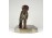 Régi bronzírozott öntöttvas kutya, kölyök vizsla szobor 19 cm