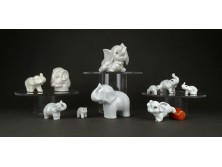 Kisméretű fehér porcelán elefánt csomag 10 darab