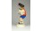 Régi német kisméretű porcelán fiú kismalacokkal 11.5 cm
