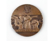 Csehszlovák bronz emlékplakett : 20 éves a JRD