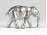 Kisméretű fém elefánt szobor 5 cm