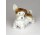 Régi Wagner & Apel fülelő porcelán kutya 7 cm