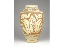 Jelzett fehér korondi kerámia váza 16 cm