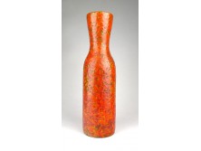 Narancssárga mázas Tófej kerámia díszváza 30.5 cm