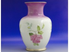 Régi rózsás Hollóházi porcelán váza