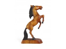 Nagyméretű faragott ágaskodó ló szobor fafaragás 32 cm