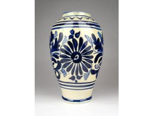 Korondi kék fehér kerámia váza 20 cm