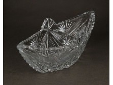 Hajó alakú üveg asztalközép kínáló tál 24.5 cm