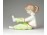 Jelzett Aquincum porcelán kislány figura