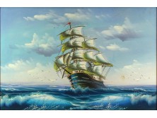 XX. századi festő : Fregatt a tengeren 