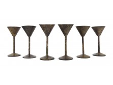 Régi ezüstözött fém stampedlis pohár készlet 6 darab