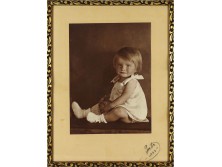 Régi keretezett gyermek gyerek csecsemő fotográfia 1932