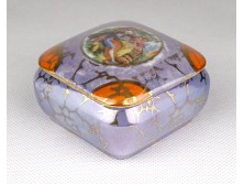 Régi jelzett irizáló porcelán bonbonier